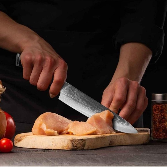 Chef Knife: 8” Japanese Cooking Knife Ultra Sharp 67-Layer High Carbon Stainless - Picture 4 of 7